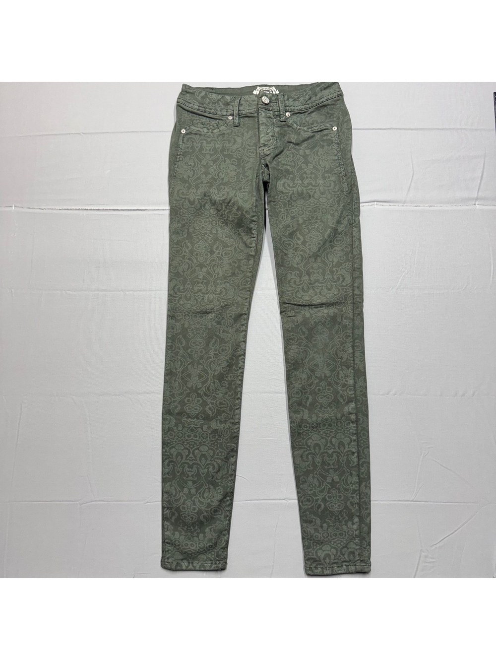Stitch's Womens Skinny Pants Damask Print Size 24 Boho